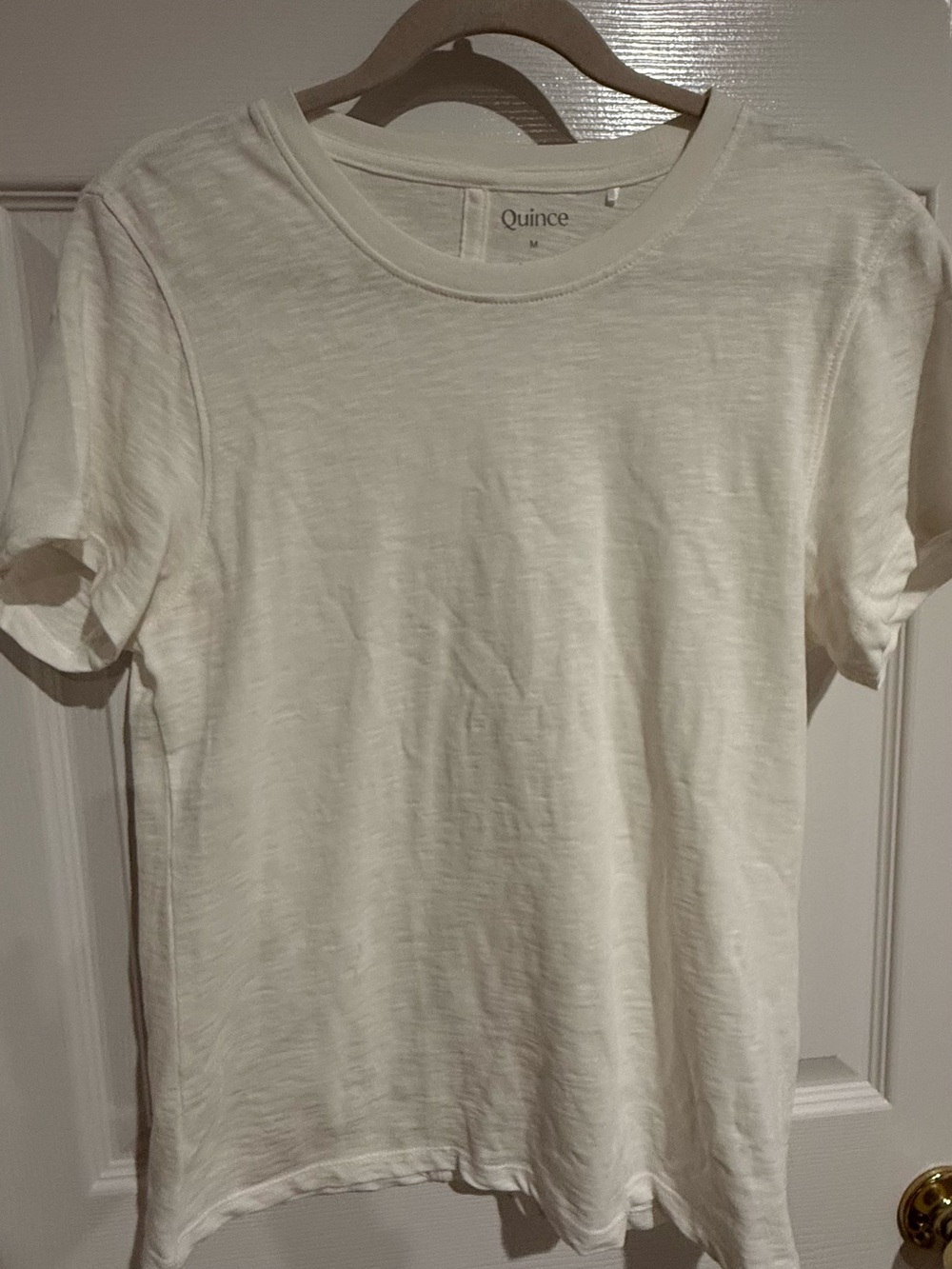 Quince Women's Short-Sleeve Crewneck Tee in Off-White